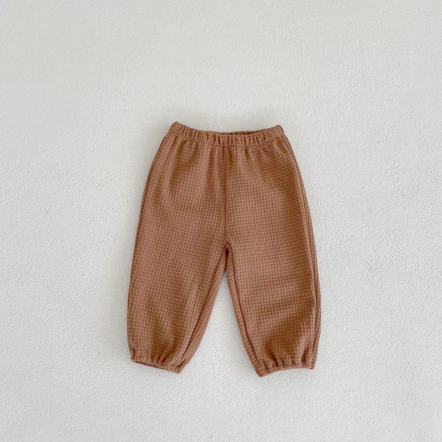 Children's Waffle All-match Loose-fitting Trousers