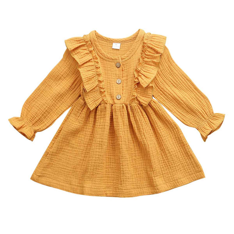 1-3Y Baby Girl Spring Dress With Ruffled