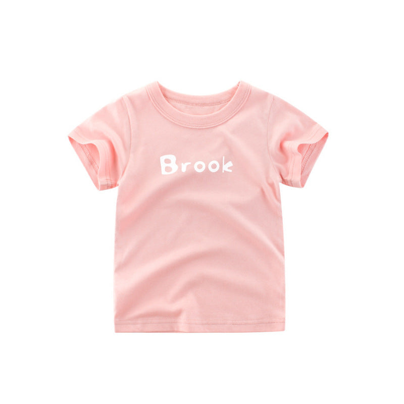 Summer Baby Girls Short Sleeved Cotton T-shirt