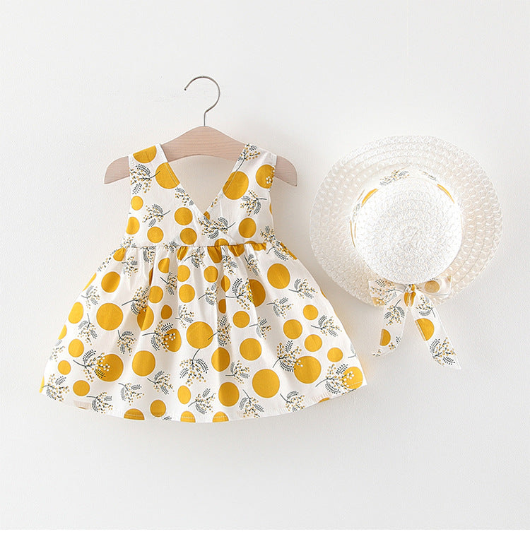 Girls' Summer Baby Girl's Short Sleeve Suit Skirt