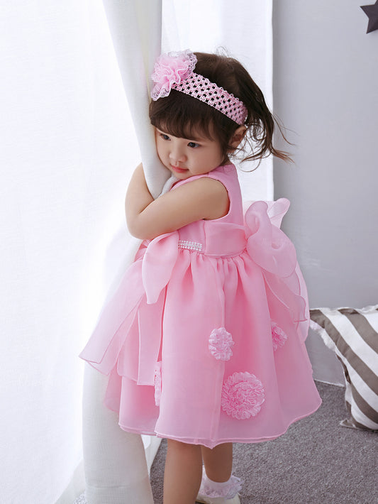 Spring & Summer Baby Girl Princess Dress | Pink Floral Flower Girl Dress