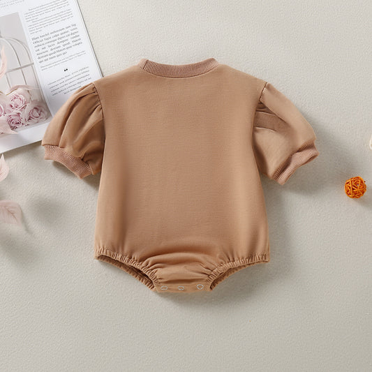 Baby Embroidered Half Sleeve Triangle Rompers