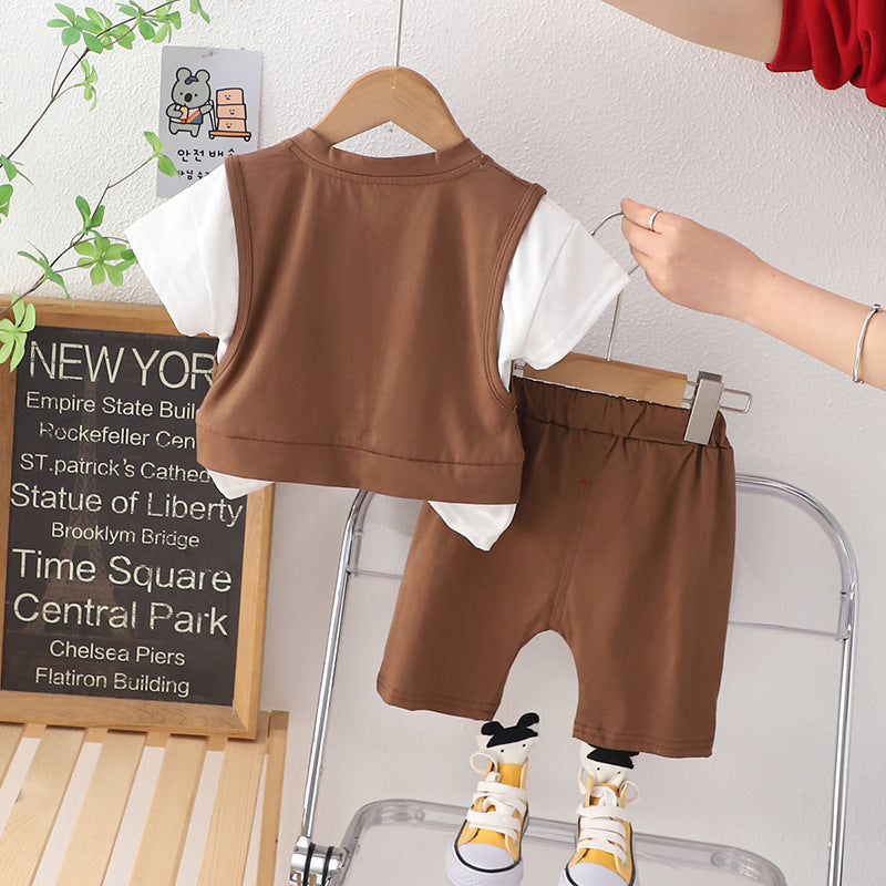 Ensemble d'été pour garçons Vêtements d'été à manches courtes
