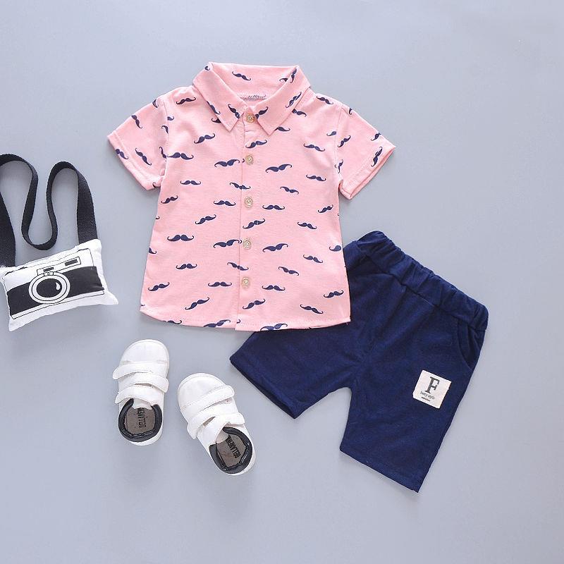 Mustache Printed Outfit Set Boys