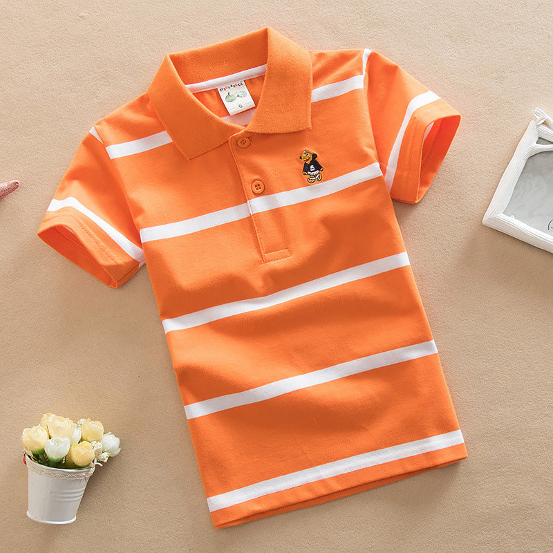 T-shirt Polo Manches Courtes Garçons Style Collège