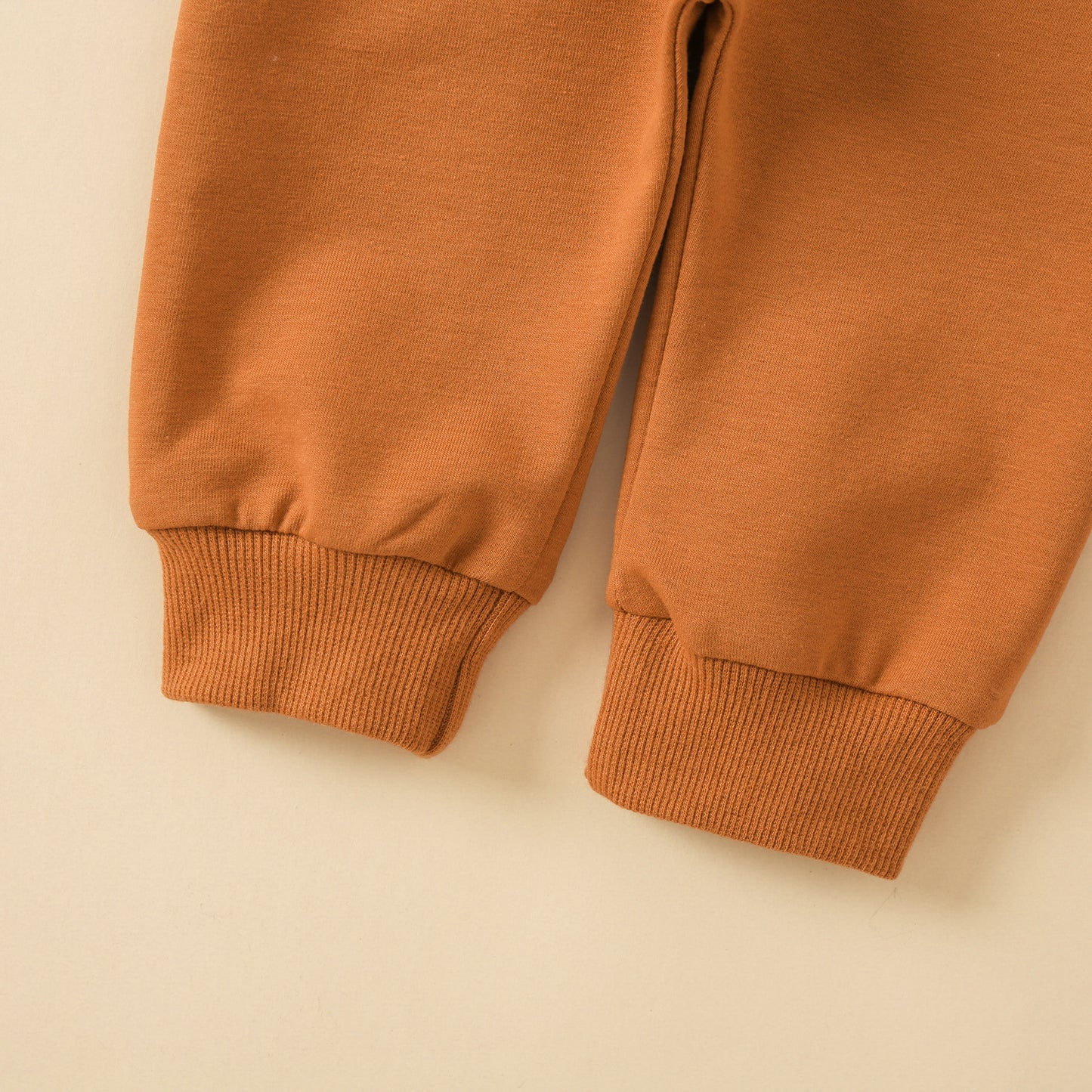 Children Round Neck Letter Print Top Solid Color Trousers