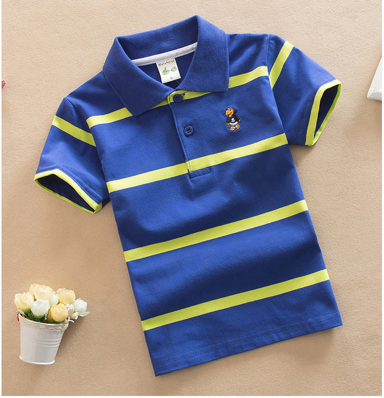 T-shirt Polo Manches Courtes Garçons Style Collège