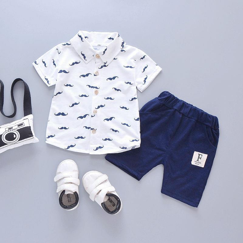 Mustache Printed Outfit Set Boys