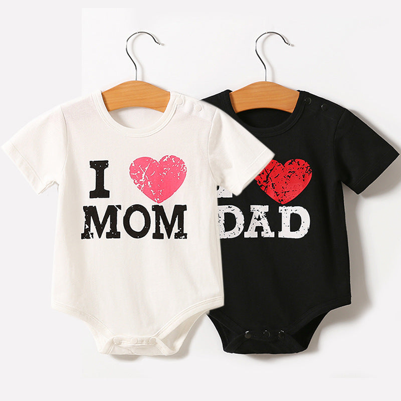 LOVE YOU DAD MOM  triangle romper