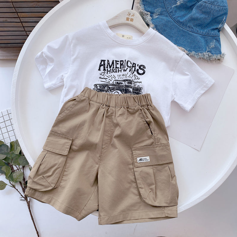 Shorts d'été en coton fin Magic West pour enfants, style coréen, décontractés, pour garçons et bébés.
