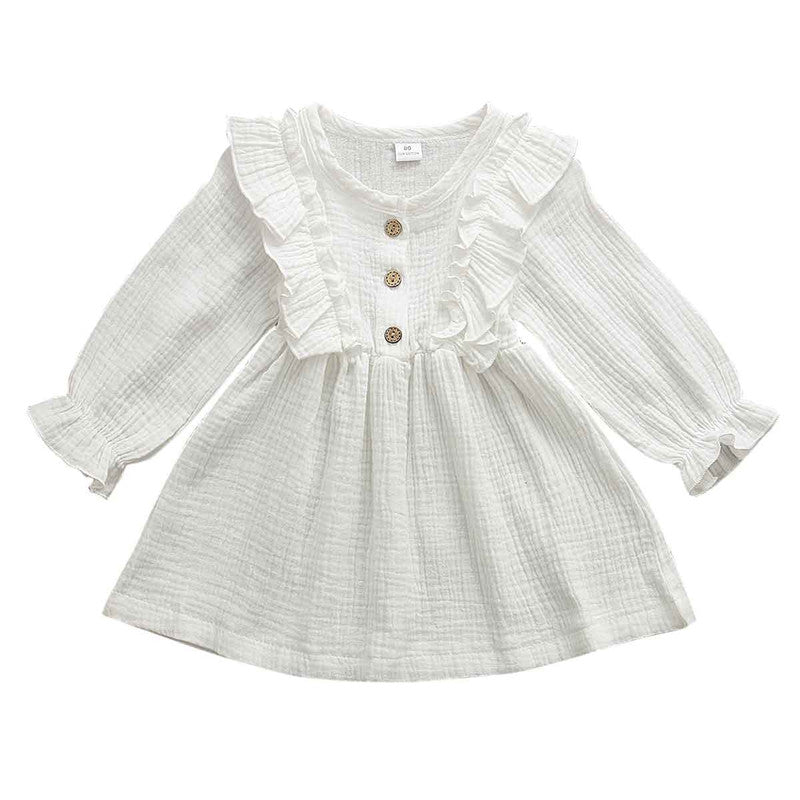 1-3Y Baby Girl Spring Dress With Ruffled
