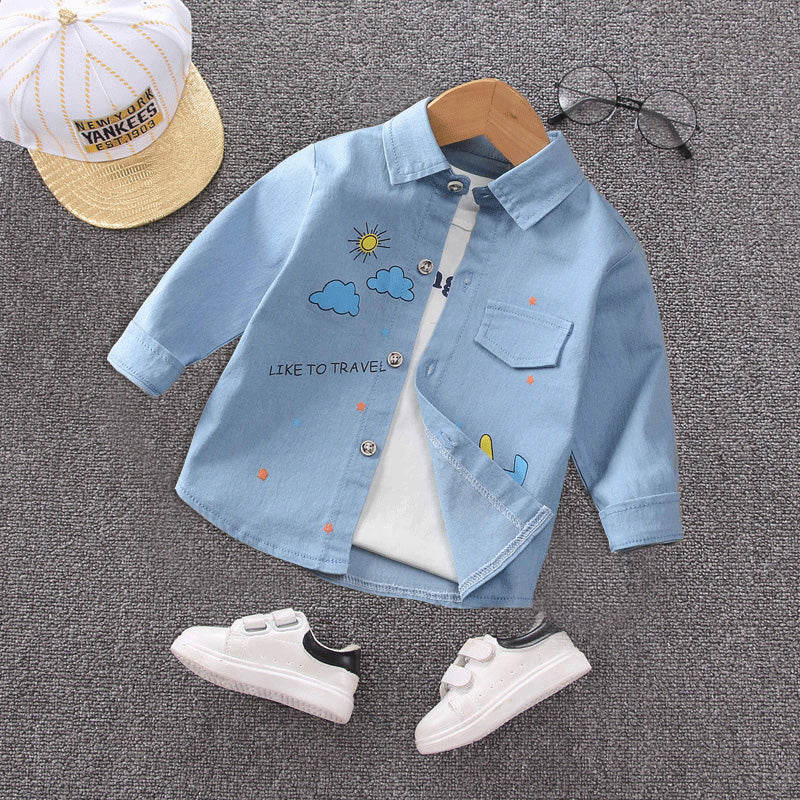 Vêtements pour enfants en coton pur et fin pour le printemps et l'automne