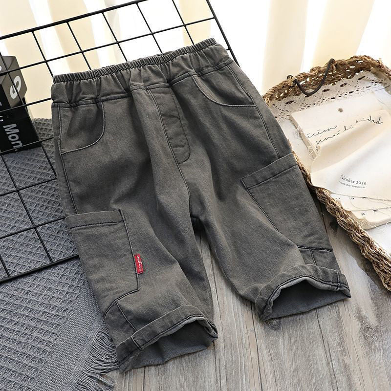 Summer Thin Middle School Children''s Cotton Ice Children's Pants Loose
