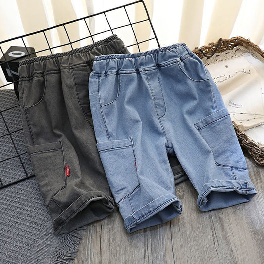 Summer Thin Middle School Children''s Cotton Ice Children's Pants Loose