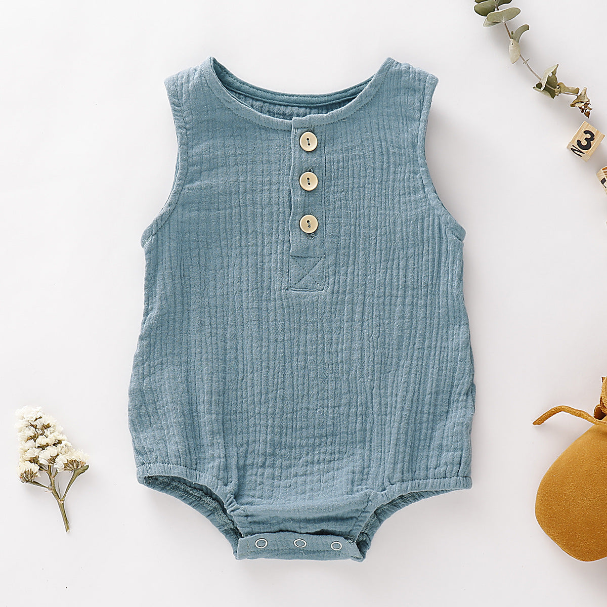 Vêtements sans manches en coton bulle de style chaud pour bébés garçons et filles avec sac à fesses