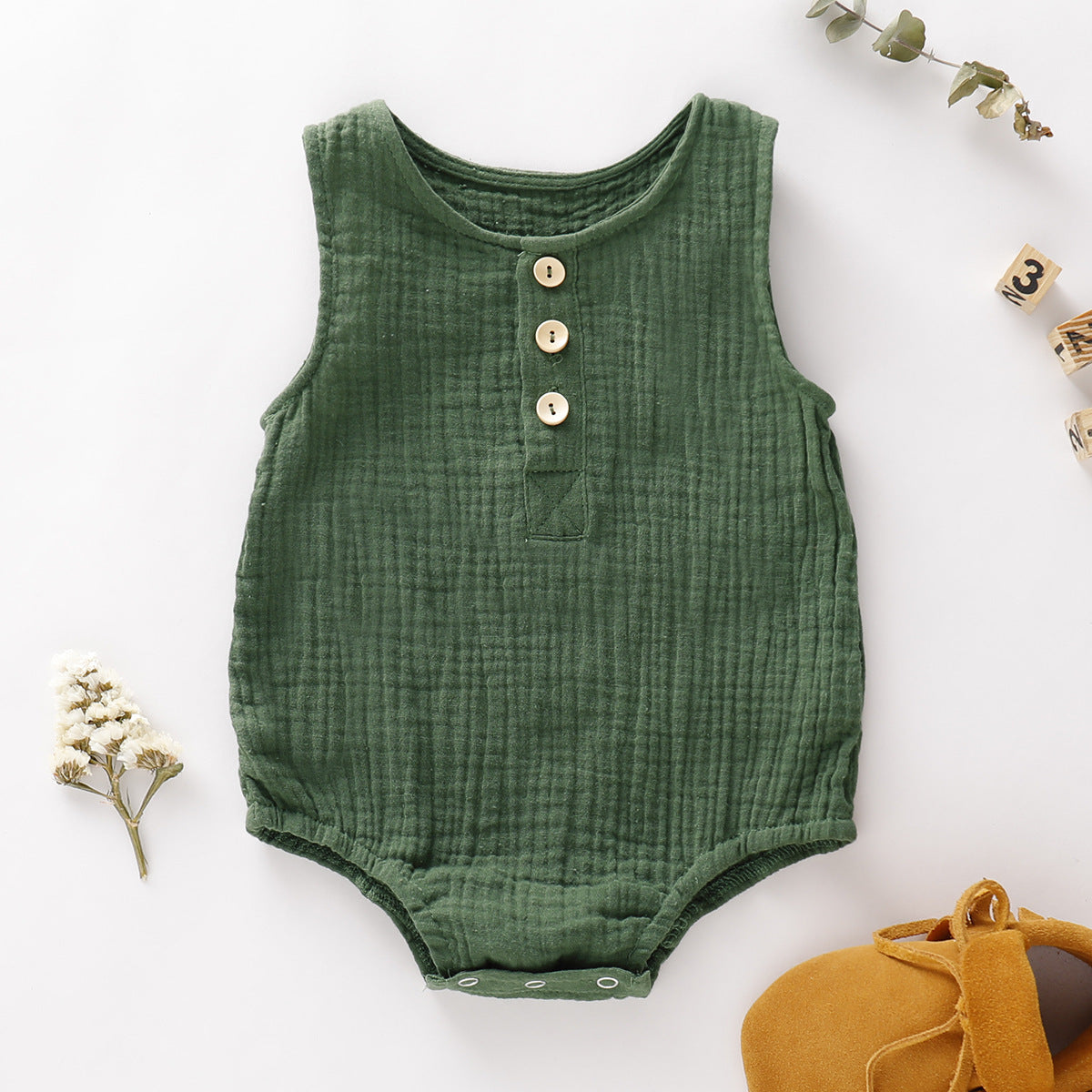 Vêtements sans manches en coton bulle de style chaud pour bébés garçons et filles avec sac à fesses