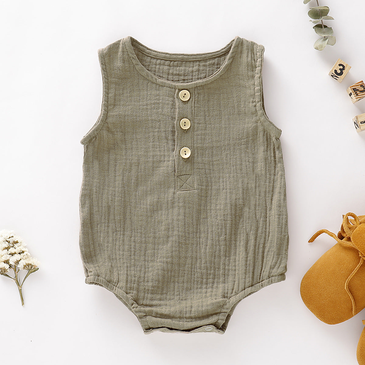 Vêtements sans manches en coton bulle de style chaud pour bébés garçons et filles avec sac à fesses
