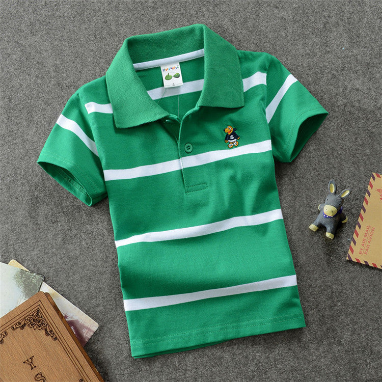 T-shirt Polo Manches Courtes Garçons Style Collège