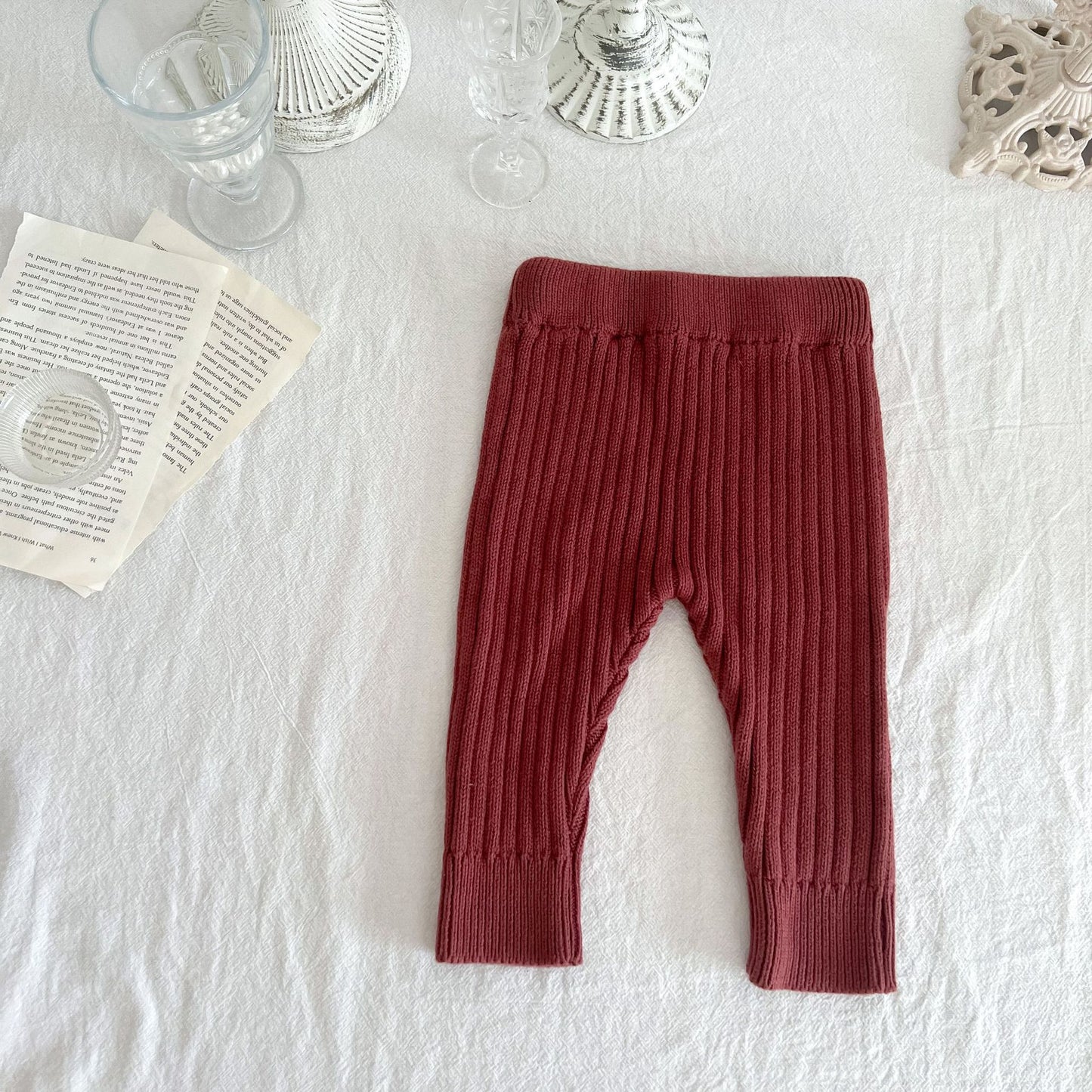 Vêtements pour enfants Legging élastique en tricot de coton et laine pour bébé
