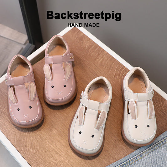 Girls’ Soft Leather Cartoon Shoes