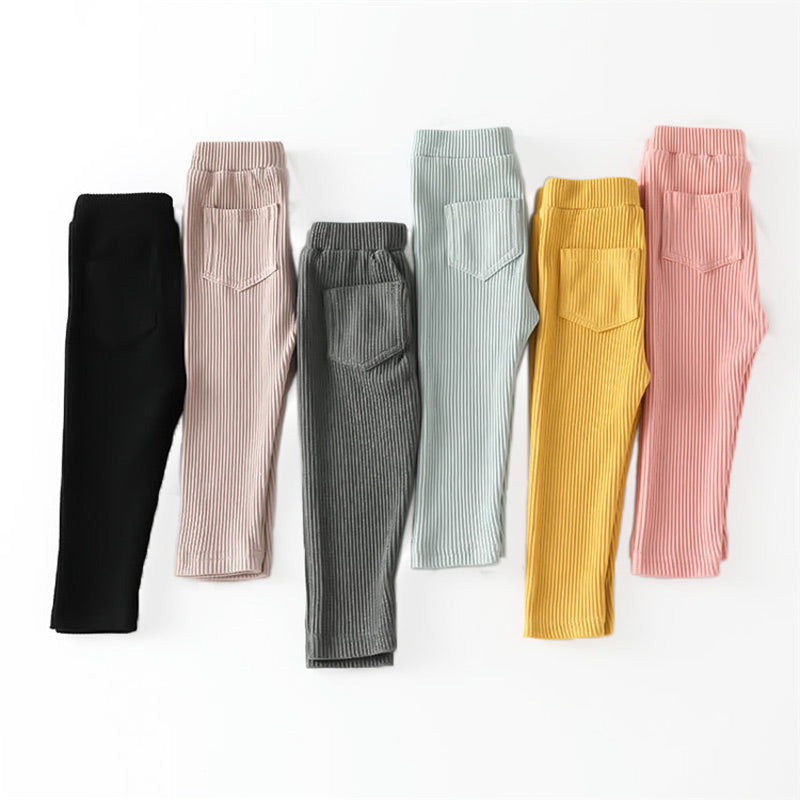 Legging rembourré de couleur unie avec doublure en velours pour garçons et filles