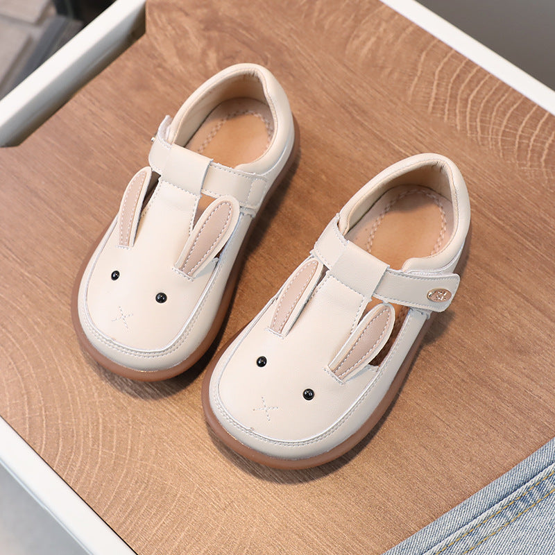 Girls’ Soft Leather Cartoon Shoes