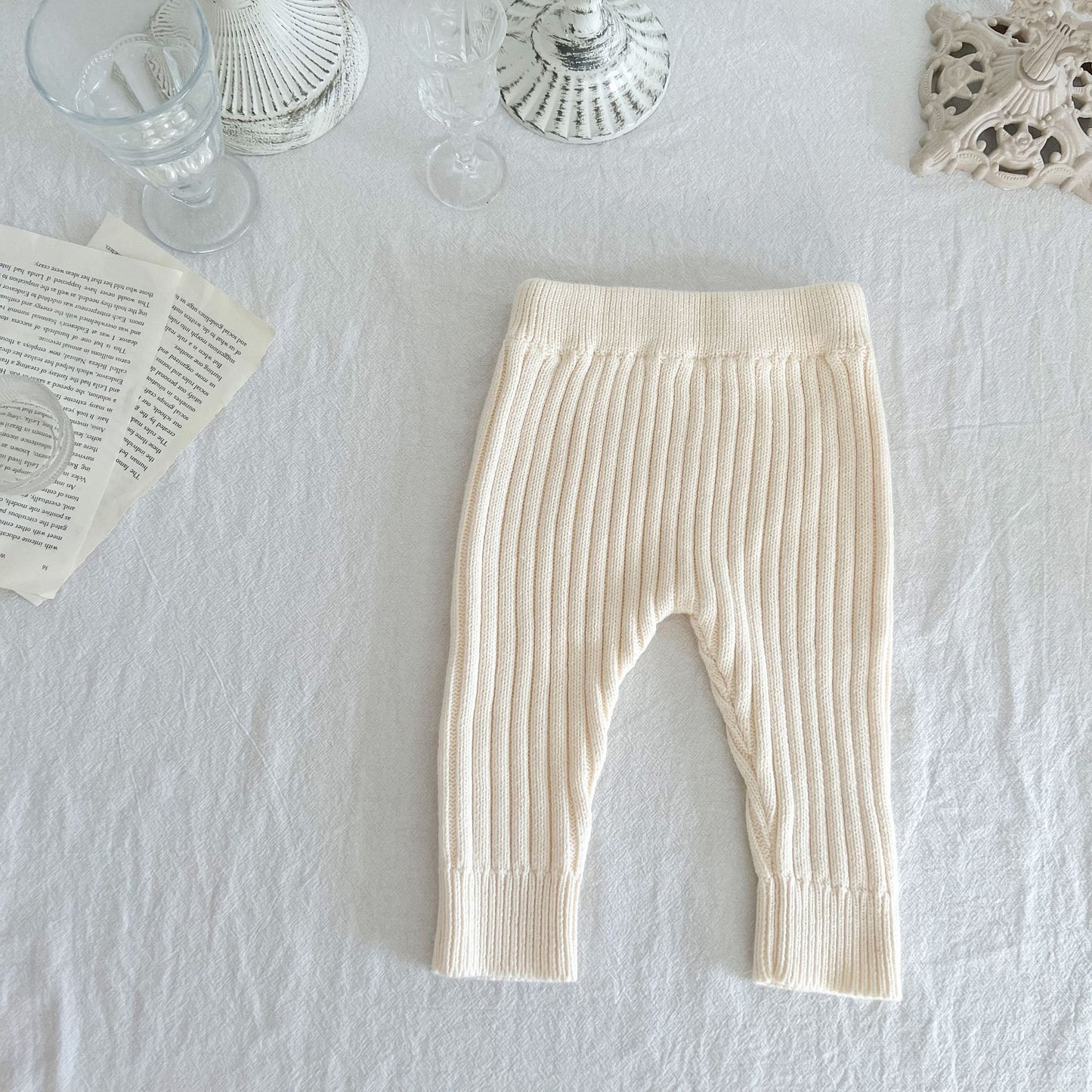 Vêtements pour enfants Legging élastique en tricot de coton et laine pour bébé
