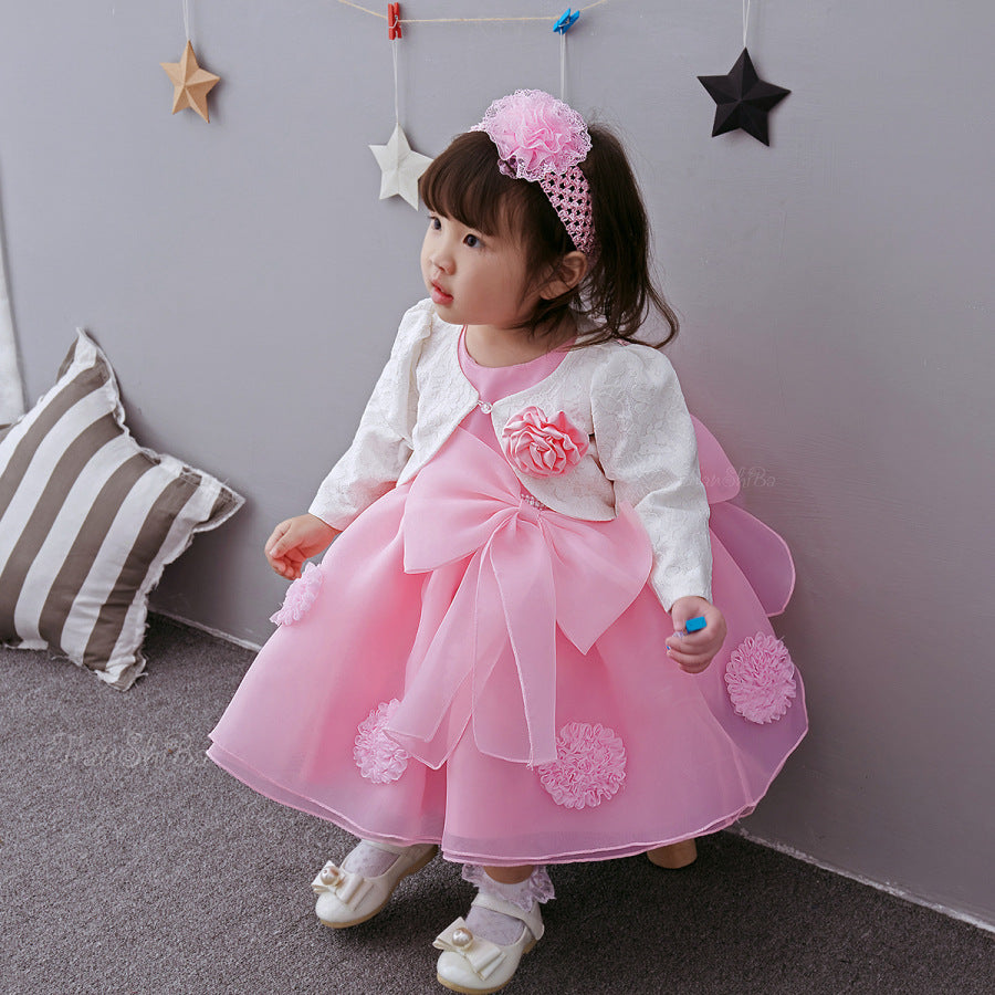 Spring & Summer Baby Girl Princess Dress | Pink Floral Flower Girl Dress