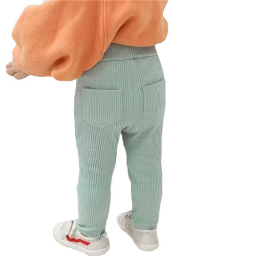 Legging rembourré de couleur unie avec doublure en velours pour garçons et filles