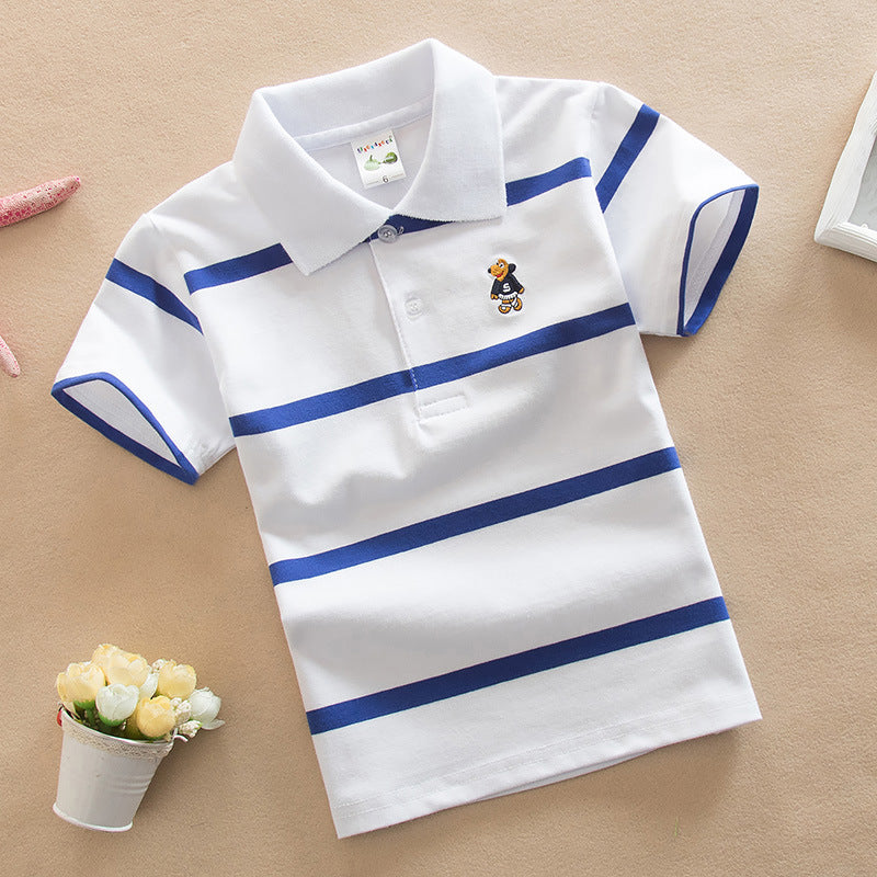 T-shirt Polo Manches Courtes Garçons Style Collège