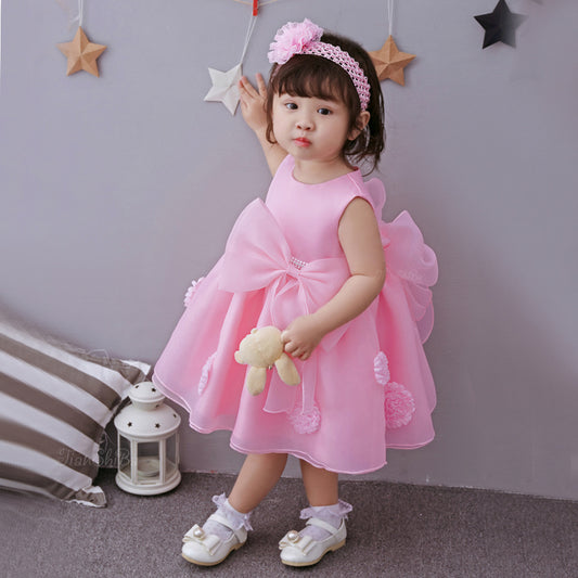 Spring & Summer Baby Girl Princess Dress | Pink Floral Flower Girl Dress