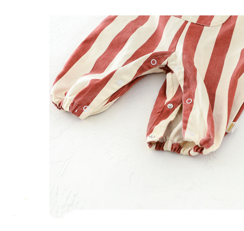 Baby Striped Letter Bibs With Adjustable Shoulder Straps