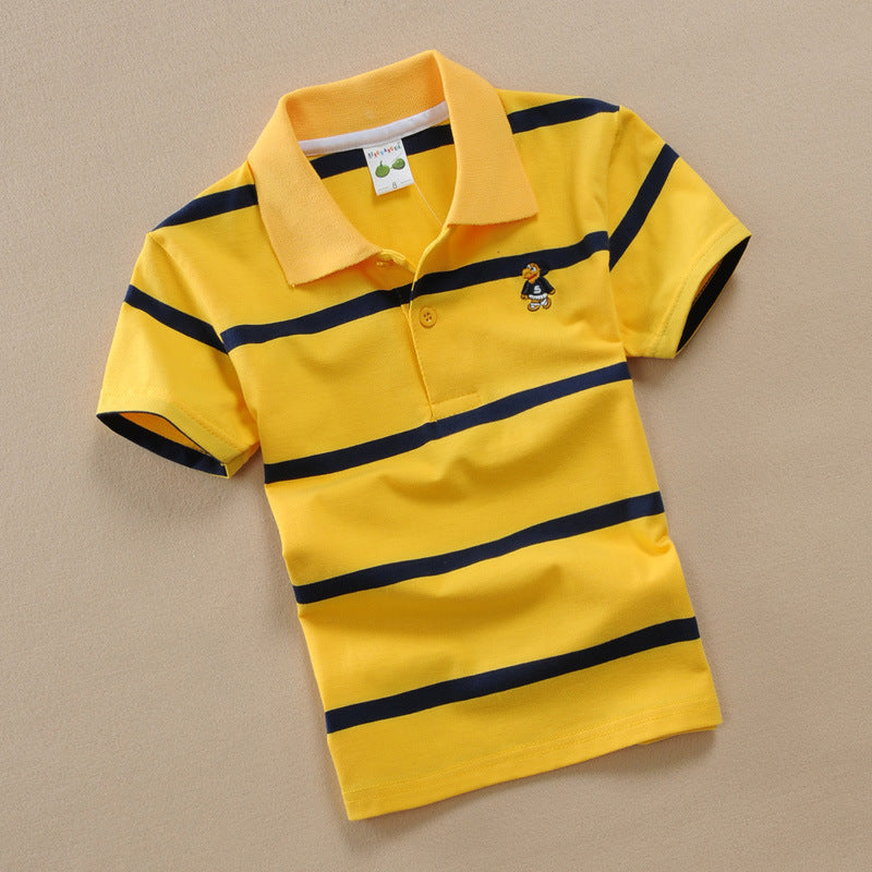 T-shirt Polo Manches Courtes Garçons Style Collège