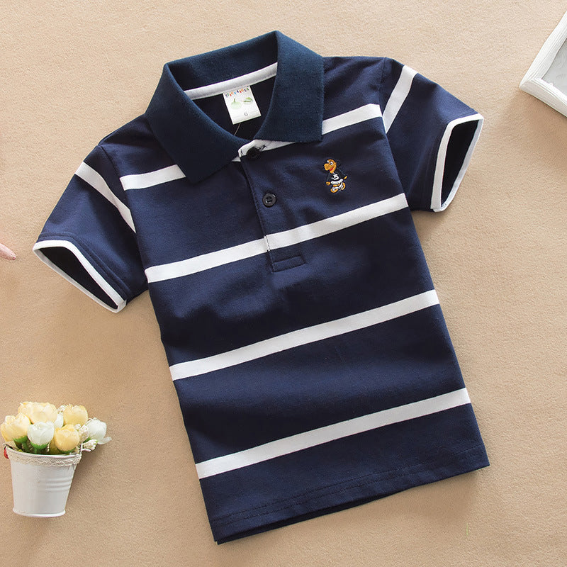 T-shirt Polo Manches Courtes Garçons Style Collège