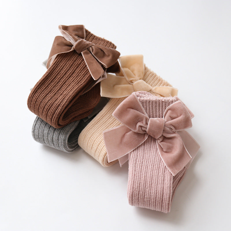 Bowknot woolen baby socks