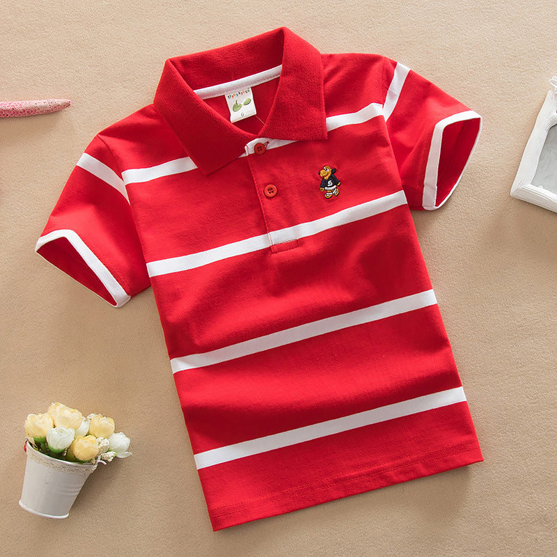 T-shirt Polo Manches Courtes Garçons Style Collège