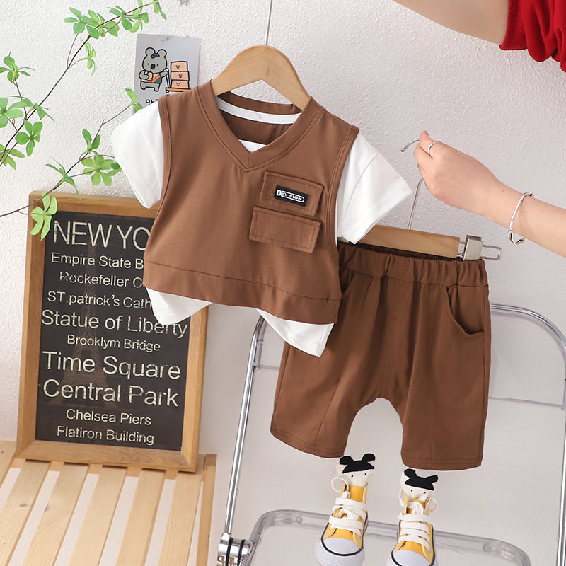 Ensemble d'été pour garçons Vêtements d'été à manches courtes