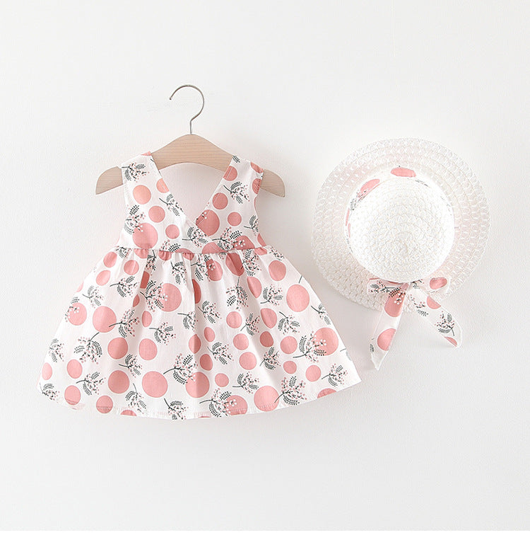 Girls' Summer Baby Girl's Short Sleeve Suit Skirt