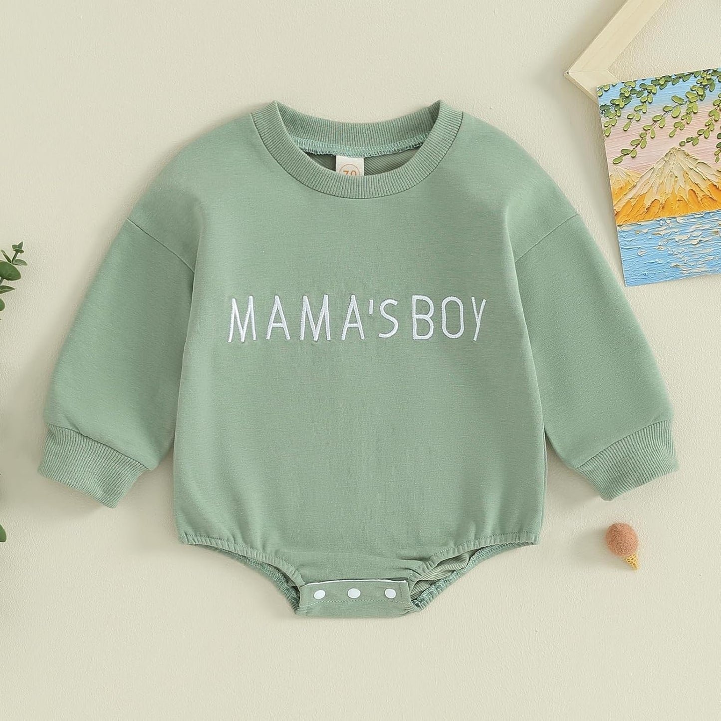 Grenouillère bébé hiver barboteuse imprimé lettre