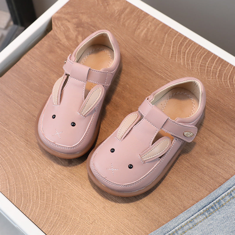 Girls’ Soft Leather Cartoon Shoes