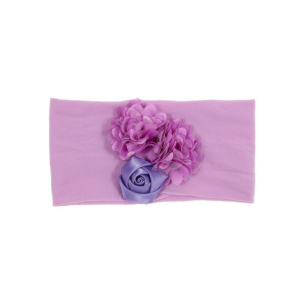 Satin Cloth Mesh Flower Rose Baby Headband