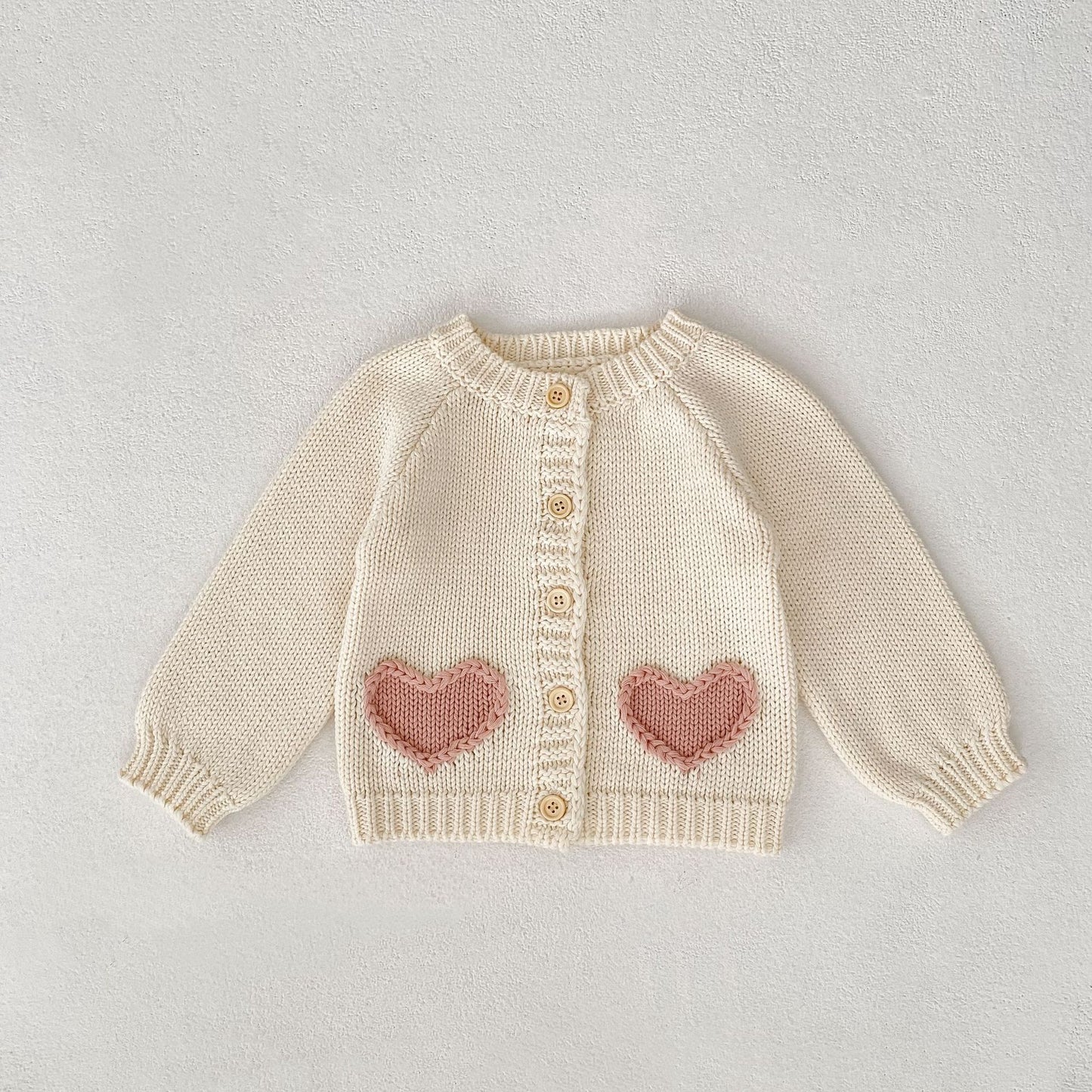 Fashionable Sweet Cardigan Hat Baby Love Kids Sweater Wear