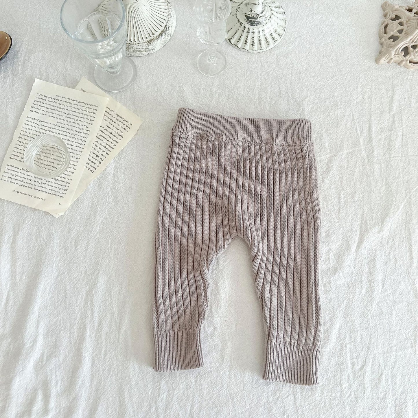 Vêtements pour enfants Legging élastique en tricot de coton et laine pour bébé