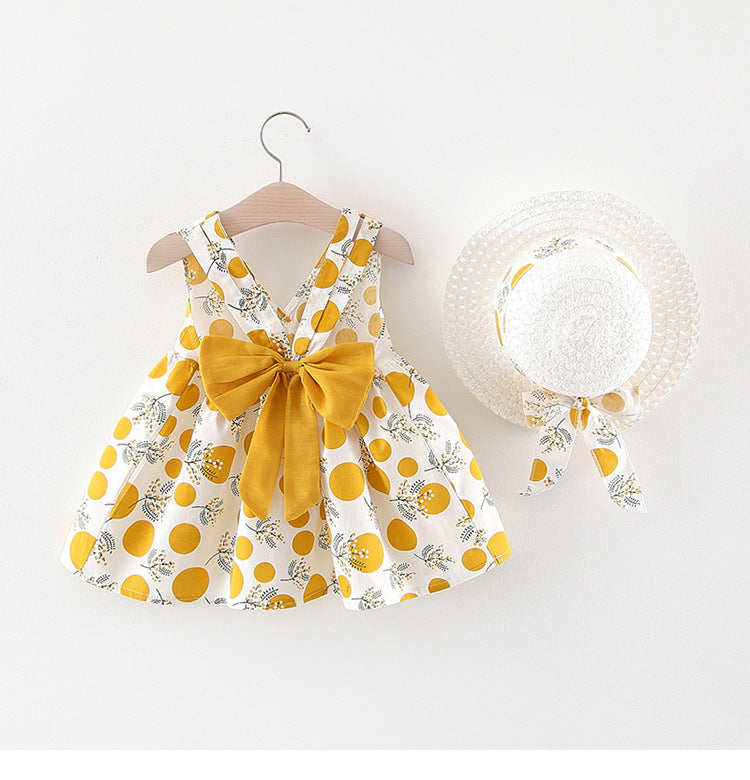 Girls' Summer Baby Girl's Short Sleeve Suit Skirt