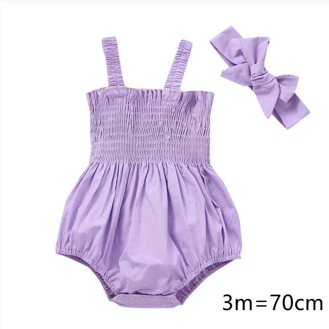 Infant Baby Girls 2Pcs Summer Outfits, Sleeveless Frill