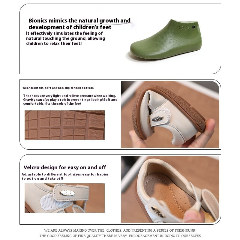 Girls’ Soft Leather Cartoon Shoes