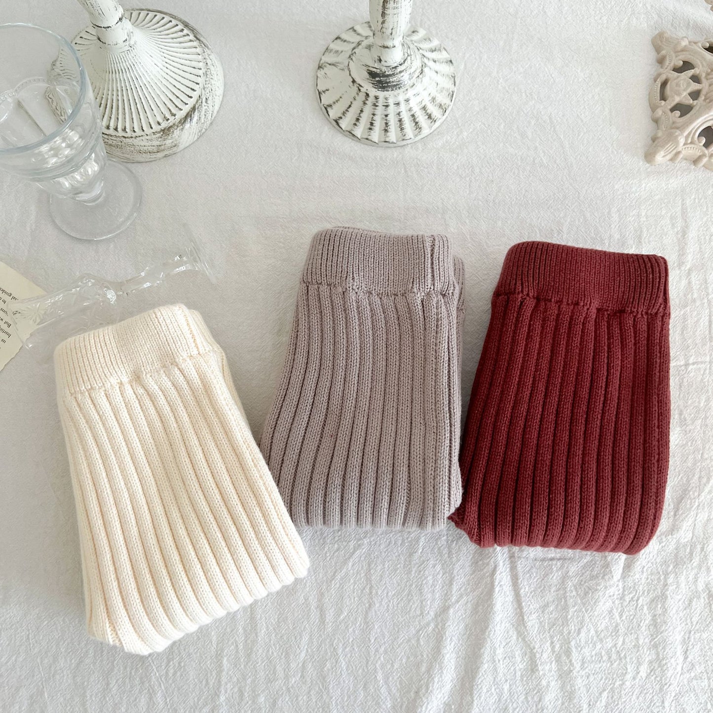 Vêtements pour enfants Legging élastique en tricot de coton et laine pour bébé